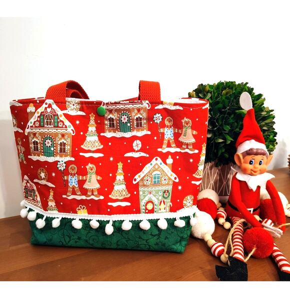 Handmade Handbags - Gingerbread tote with Snap
